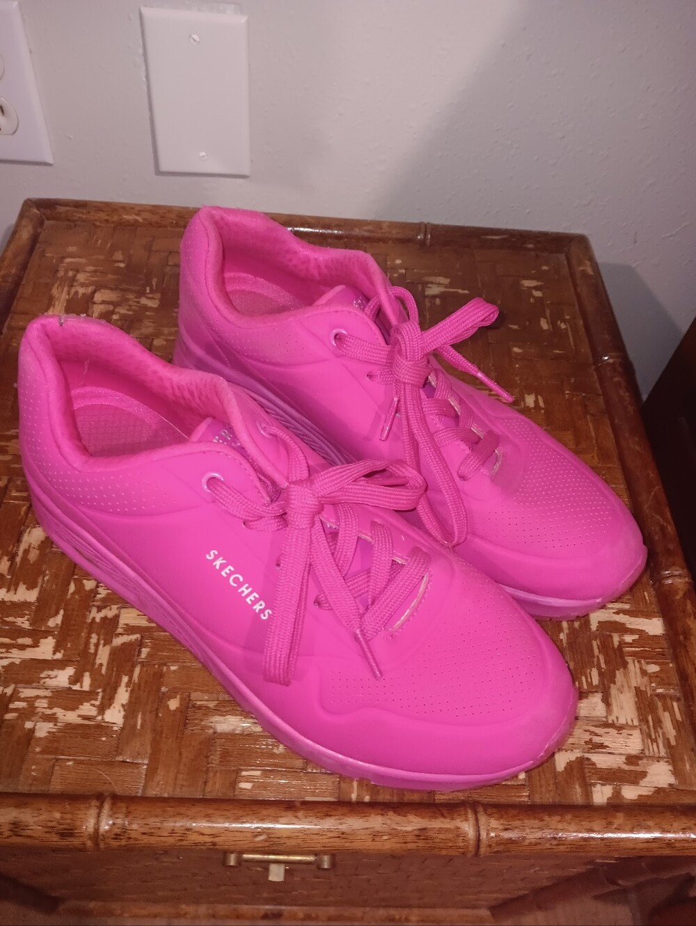 Skechers Women's Hot Pink Lace-Up Sneaker
